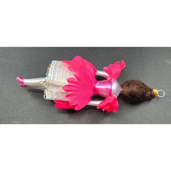 Vintage Decarlini blown glass pink ballerina ornament brunette, Italy - Picture 4 of 5